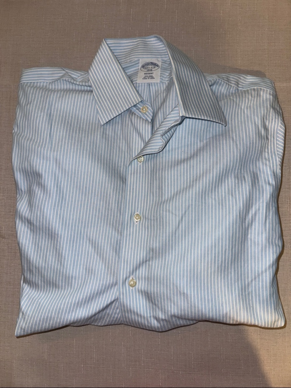 Brooks Brothers Light Blue and White Striped Dress Shirt